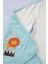 Piko Bebek Arabası Puset Battaniye 90x90 cm Aslan Nakışlı Turkuaz 3