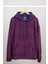 Oversize Kapüşonlu Polar Sweatshirt N-Myndo - Koyu Mor 1