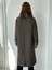 Ekose Yaka İngiliz Stili Tasarım Trenchcoat Kadın Hâkî 8