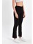 İspanyol Paça Cepsiz Jegging Model Solmayan Siyah Pantolon 4