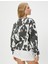 Oversize Sweatshirt Renk Kontrastlı Batik Desenli Uzun Kollu Bisiklet Yaka 4