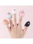Pembe 10 Adet 5/10 Adet Mini Pudra Puf Parmak Sevimli Su Damlacık Puf Yüz Kapatıcı Fondöten Islak Kuru Kullanım Değil Yemek Toz Sünger Makyaj Araçları (Yurt Dışından) 4