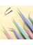 Pembe Kavisli Paslanmaz Çelik Düz + Kavisli Renkli Cımbız Nail Art Etiket Rhinestones Toplama Aracı Makyaj Kirpik Dıy Cımbız Aracı (Yurt Dışından) 2