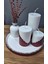 Bordo Beyaz ve Gümüş Detaylı Beton Mum Dekorasyon Seti Idyllart Store 2