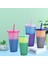 Turuncu 700 ml Renk Değiştiren Su Bardağı Sıcaklığa Duyarlı Saman Kapaklı Bardak Bardak Gıda Sınıfı Plastik Su Şişesi Drinkware (Yurt Dışından) 2