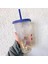 Turuncu 700 ml Renk Değiştiren Su Bardağı Sıcaklığa Duyarlı Saman Kapaklı Bardak Bardak Gıda Sınıfı Plastik Su Şişesi Drinkware (Yurt Dışından) 5