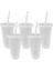 5 Adet Temizle 700 ml 16 Oz/24 Oz 5 Adet/takım Yeniden Kullanılabilir Bardak Plastik Bardak Kapaklı Şeffaf Saman Bardak Kahve Kupa Kahve Dükkanı Drinkware Noel Hediyesi (Yurt Dışından) 1
