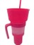 Pembe 1000ML Stadyum Bardak Saman Saplı Renk Değiştiren Büyük Gıda Sınıfı Plastik Üst Kase Patlamış Mısır Aperatif Içecek Damlatmaz Bardak (Yurt Dışından) 1