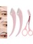 Pembe Yeni 2022 Kaş Taraklı Makas ve Kaş Düzeltici Ustura Set 2 Renk (Yurt Dışından) 3