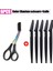 Siyah Set 4 Kaş Tıraş Bıçağı Kaş Makası Tarak Paslanmaz Çelik Plastik Jilet Yüz Epilasyon Jilet Jilet Makyaj Aracı (Yurt Dışından) 1