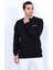 Erkek Sweatshirt 3 İplik Kompak Kumaş Kazak Regular Siyah 2