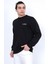 Erkek Sweatshirt 3 Iplik Kompak Kumaş Regular Siyah 1