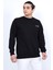 Erkek Sweatshirt 3 Iplik Kompak Kumaş Regular Siyah 4