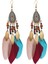 Kadın Sahte Tüy Küpe Bohemian Saçak Püskül Uzun Damla Dangle Küpe Seti Dream Catcher Tasarım ile Kadın Kızlar Için (Yurt Dışından) 2
