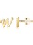 Saplama Küpe Altın Harf Parlak Gerçek Altın Kaplama Saplama Küpe Hassas Kulaklı Kadın Kızlar Için --- W (Yurt Dışından) 1