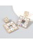 Küpeler Moda Renkli Elmas Serisi Alaşım Elmas Cam Elmas Çok Katmanlı Kare Küpeler Kadın Trend Parti, 1 Çift, Beyaz ve Altın (Yurt Dışından) 1