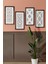 Modern Desenli Tablo Seti - 4'lü Set, 3 mm Mdf, Siyah Ahşap Çerçeveli, 20X40 Cm, Uv Baskılı 1