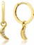 Kairos Jewelry 14 Ayar Altın Sparkle Crescent Moon Charm Küpe KRS-K096-14GE 1