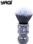 Yaqi 24MM Siyah ve Beyaz Ucu Sentetik Saç Mermer Rengi Reçine Saplı Berber Erkek Tıraş Fırçası (Yurt Dışından) 1
