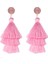 Kadın Renkli Püskül Küpe - Katmanlı Püskül Küpe (Pembe) (Yurt Dışından) 2