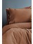 Savanna Yıkanmış %100 Pamuk Poplin tarçın King Size Nevresim Takımı 3