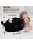 Kara Kedi Peluş Oyuncak 16'' Kara Kedi Yastık, Yumuşak Peluş Bebek Kara Kedi Doldurulmuş Hayvan, 3D Kara Kedi Peluşlar Yastık Bebek Sevimli Peluş Oyuncaklar Şekil Kedi Tasarımı Kan (Yurt Dışından) 4