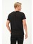 Erkek Regular Fit Kısa Kollu Keten Siyah T-Shirt 4