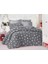 Tek Kişilik Ranforce Lastikli Çarşaf Takımı Gri Kar Desen 1