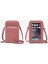 Üç Çekmeli Omuz Cep Telefonu Şeker Rengi Pu Deri Cep Telefonu Büyük Kapasiteli Dokunmatik Ekranlı Bozuk Para Cüzdanı Kadın Crossbody Çantası (Yurt Dışından) 1