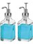2’li Cam Sıvı Sabun ve Losyon Etiketli Gümüş Tıpalı Deterjan Şişesi Sabunluk 500 ml - 2112020-S C1-1-289 2