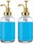 2’li Cam Sıvı Sabun ve Losyon Etiketli Gold Tıpalı Deterjan Şişesi Sabunluk 500 ml Gold - 2012014-G C1-1-289 2