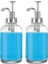 2’li Cam Sıvı Sabun ve Losyon Etiketli Gümüş Tıpalı Deterjan Şişesi Sabunluk 500 ml - 2012014-S C1-1-289 2