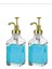 2’li Cam Sıvı Sabun ve Losyon Etiketli Gold Tıpalı Deterjan Şişesi Sabunluk 500 ml Gold - 2112020-G C1-1-289 2