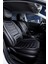 fiat Stilo Lüx Uyumlu Deri Oto Koltuk Kılıfı 5'li Set Tam Takım Lıne Siyah Beyaz 1