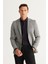 ALTINYILDIZ CLASSICS Erkek Gri Slim Fit Dar Kesim Mono Yaka Yünlü Blazer Ceket 1