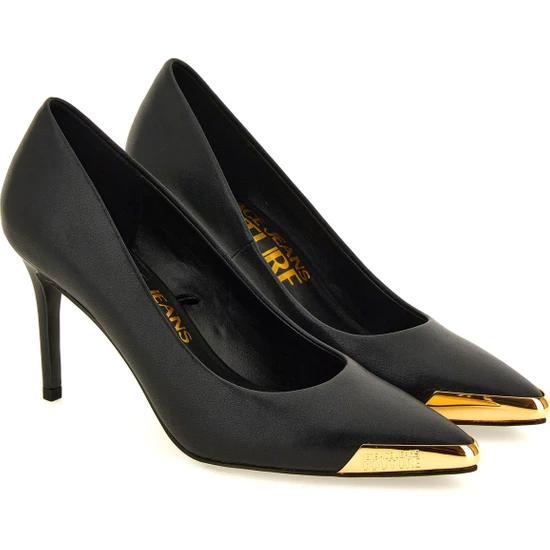 Versace Jeans Couture Siyah Kadın Deri Topuklu Ayakkabı 75Va3S50Zp127899