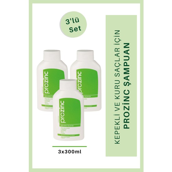 Prozinc Sülfatsız Besleyici Şampuan 3x300 ml Kuru Yıpranmış Saçlara
