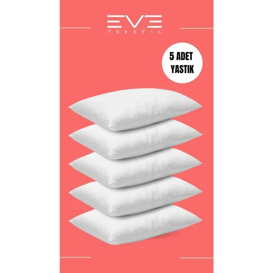 Eve Tekstil 5 Adet Micro Silikon Elyaf Nonwovenyastık 50X70CM 700 gr