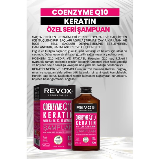 Revox Koenzim Q10, Keratin + B Vitamin Kompleks Saç Bakım Fiyatı