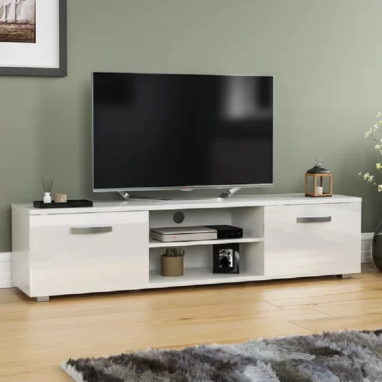 Aden Home Semyon Modern Tv Ünitesi, Tv Sehpası, Beyaz Tasarım %100 Mdf, TVU13