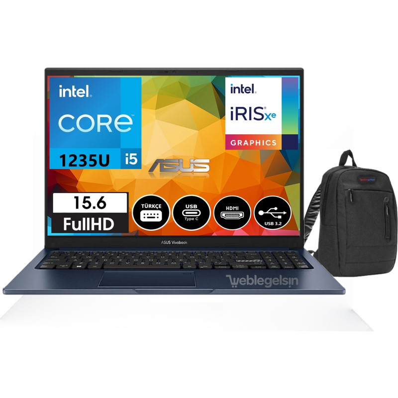Asus Vivobook 15 Intel Core I5 16GB 256GB SSD 15.6" Dos Fhd Dizüstü Bilgisayar+ÇANTA - En Uygun Fiyatlarla Piinti'de