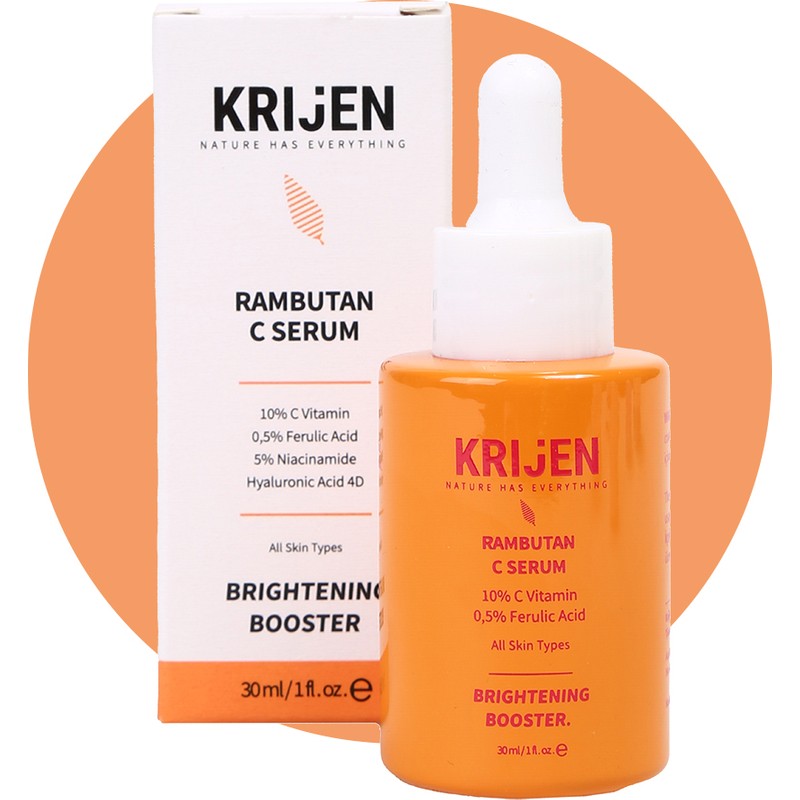 Krijen Rambutan C Vitamin Canlandırıcı Serum | %10 C Vitamin + %0,5 Ferulic Acid + Hyaluronik Asit