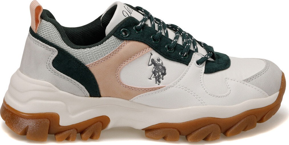 U.S. Polo Assn. U.S Polo Assn. Tracky Beyaz Yeşil Kadın Yüksek Taban Spor Ayakkabı görsel 2
