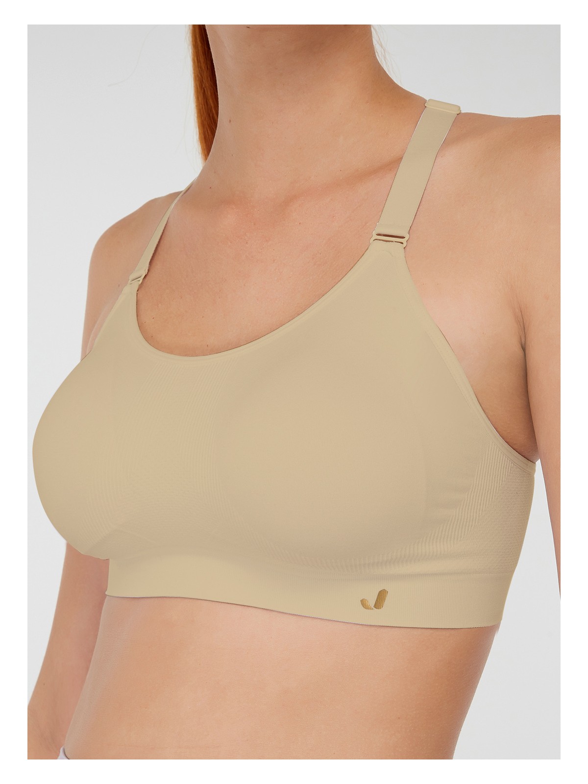 Jerf Utica Yumuşak & Esnek Yapılı Kaplı Spor Sütyeni Bej