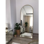 Effe Yapı Dekor Gold Metal Çerçeveli 180*70 cm Ayaklı Oval Boy Aynası