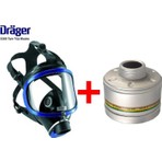 Drager 6300 Tam Yüz Gaz Maskesi + A2B2E2K1 Filtreli Kombine Set