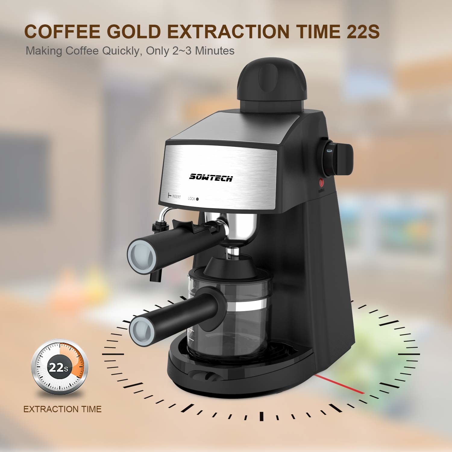 Sowtech 3.5 Bar 4 Cup Süt Köpürtücülü Espresso & Cappuccino Fiyatı