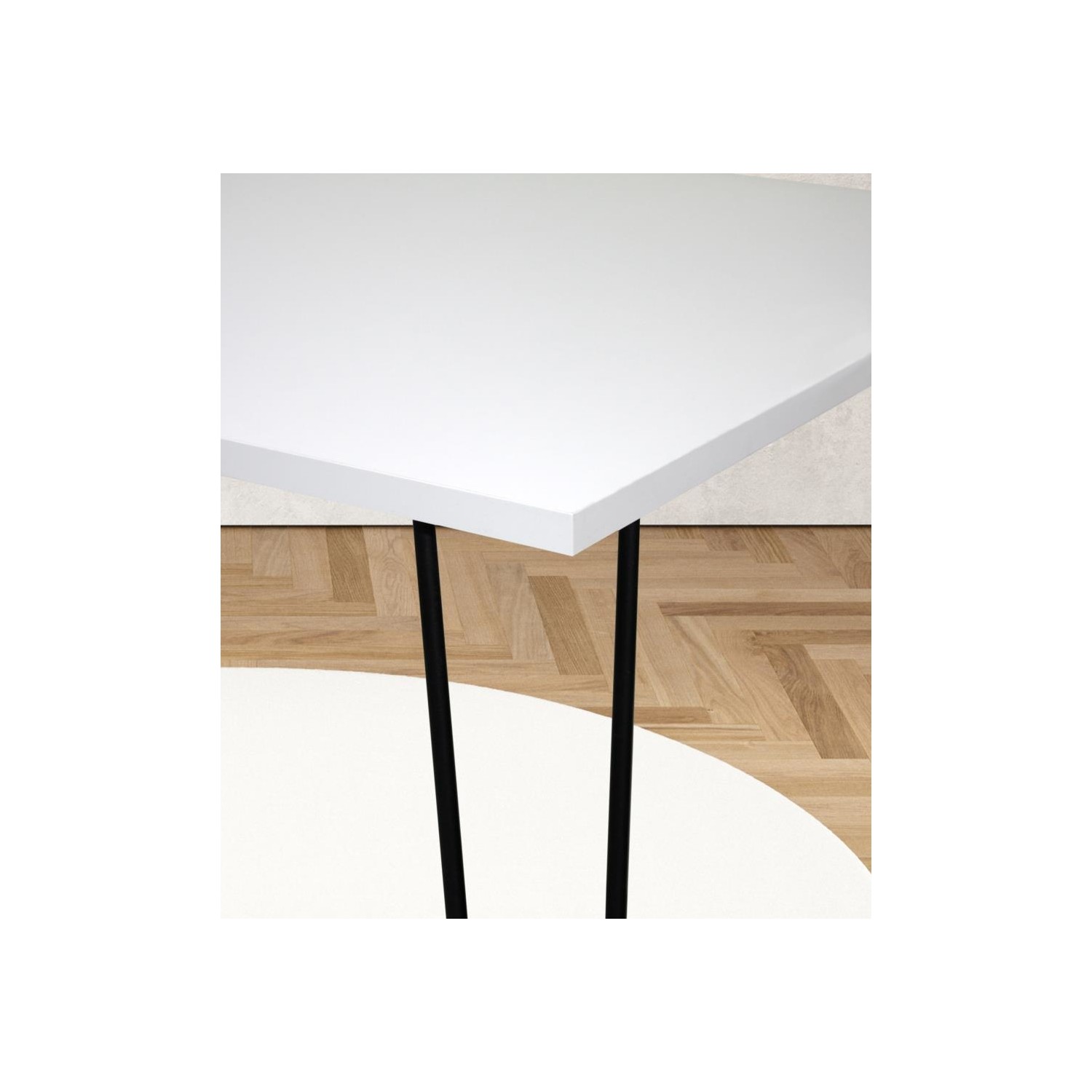 Chic Life Muscida Metal Ayaklı Çalışma Masası Beyaz 90X45