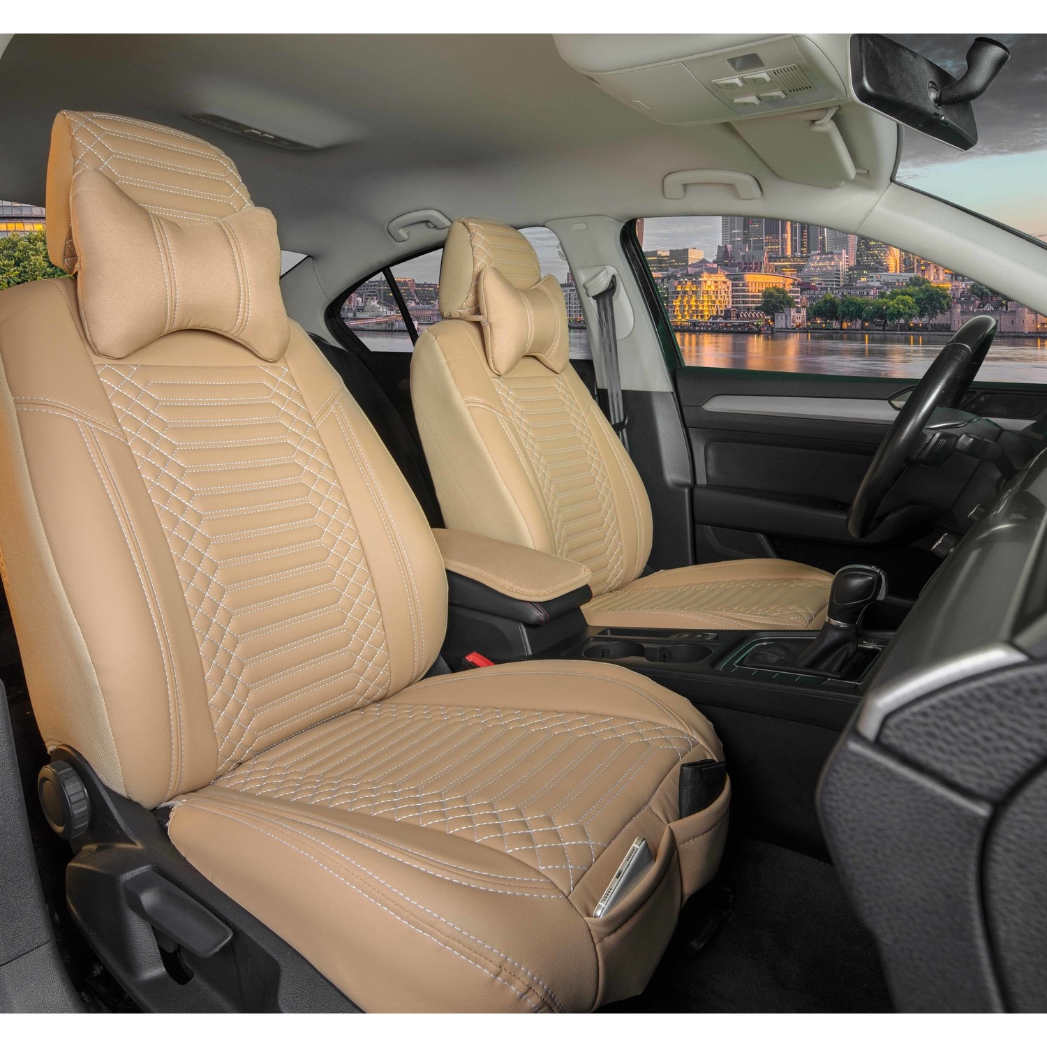 stiloto arac koltuk kilifi lux deri exclusive bej beyaz fiyati