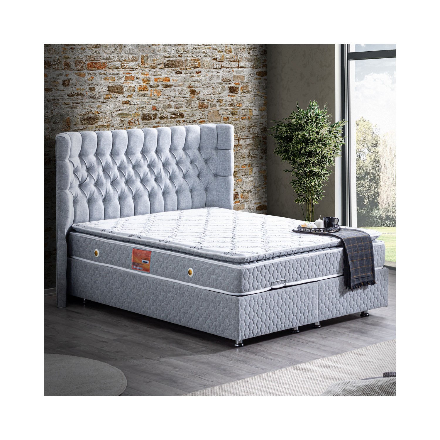 setay napoli cift kisilik baza baslik real pedli yatak seti fiyati